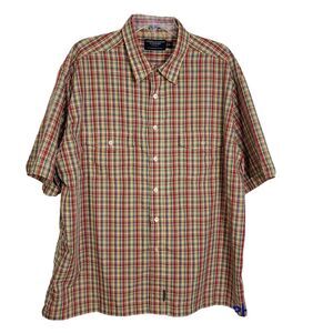 American Eagle Mens Shirt Size XXL Axle Button Up Multicolor Plaid Pockets